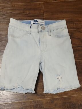 Old Navy Light Blue Distressed Denim Bermuda Shorts